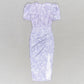 FRANCIS - Lavender Puff Short Sleeve Pleated Mid-length Dress