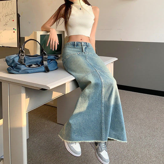 Fashion Denim Skirt Slimming Sheath