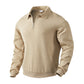 Lapel Jacquard Half-zipper Sweatshirt Solid Color Long-sleeved