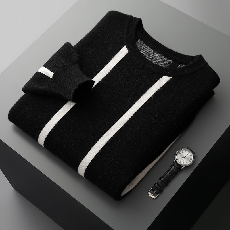 Round Neck Thickening Knitted Sweater Loose Casual Wool Tops