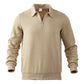 Lapel Jacquard Half-zipper Sweatshirt Solid Color Long-sleeved