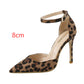 European Hollowed With Pointed Toe Stiletto Leopard Print
