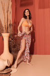 Peach Floral Sarong Cover-up