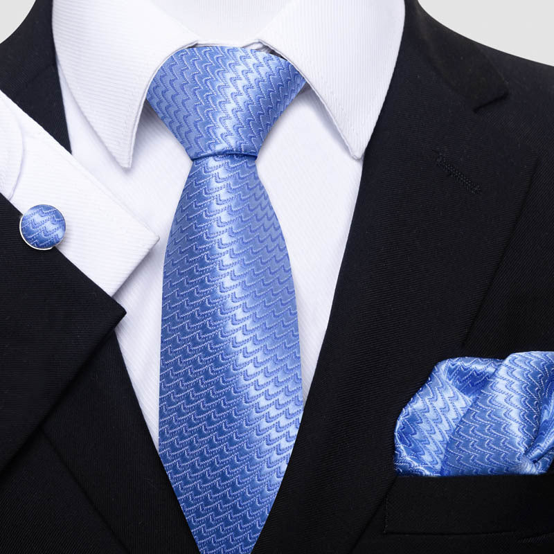 TIE - Business Fashion Square Scarf Cufflinks Set
