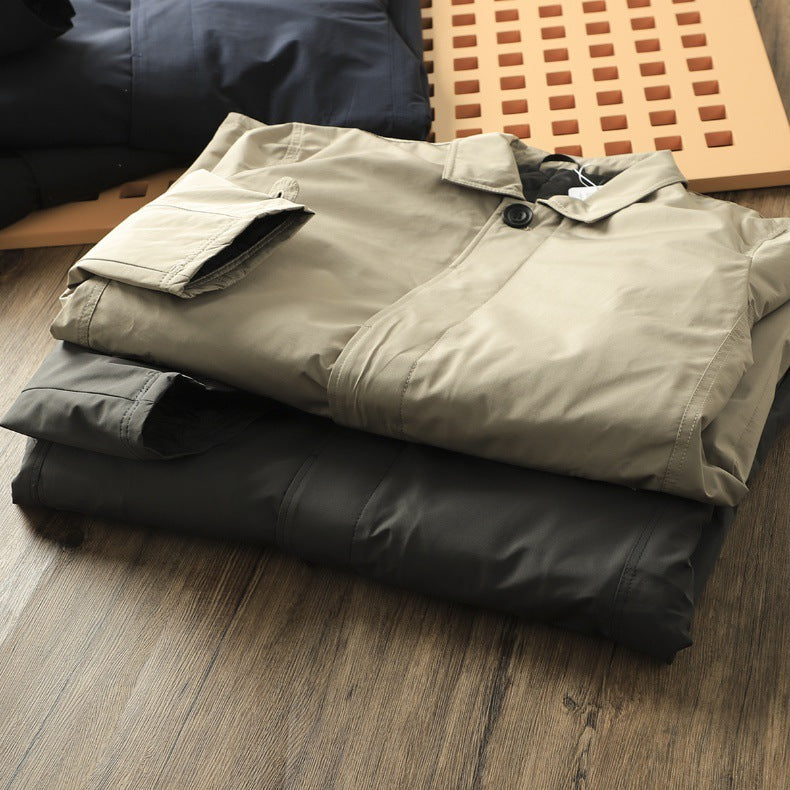 Windproof Waterproof Thickened Thermal Quilted Mid-length Trench Coat
