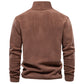 Stand-collar Zippered Sweatshirt With Fleece