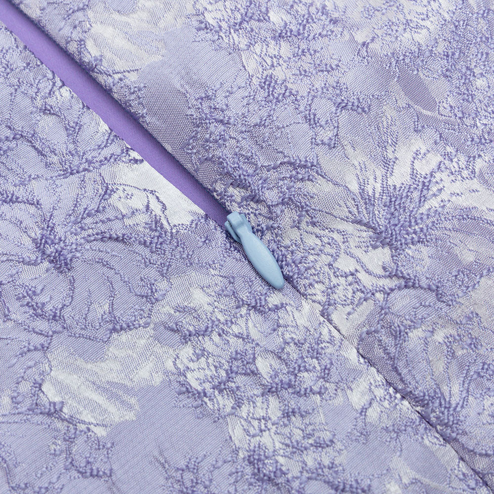 FRANCIS - Lavender Puff Short Sleeve Pleated Mid-length Dress