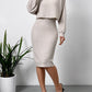 Mock Neck Top and Wide Strap Dress Set