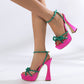 Thick-soled Buckle Chunky High Heels