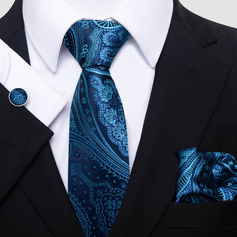 TIE - Business Fashion Square Scarf Cufflinks Set