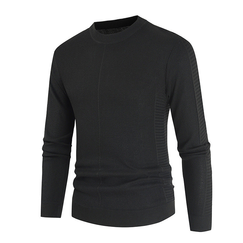 Solid Round Neck Pullover Casual Sweater