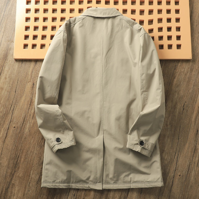 Windproof Waterproof Thickened Thermal Quilted Mid-length Trench Coat