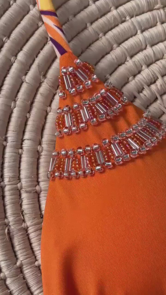 Orange Matte Semi-Thong Set